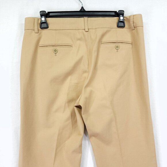 Theory Dress Pants Womens 10 Beige Flare Leg Stretch With Pockets - Picture 13 of 14